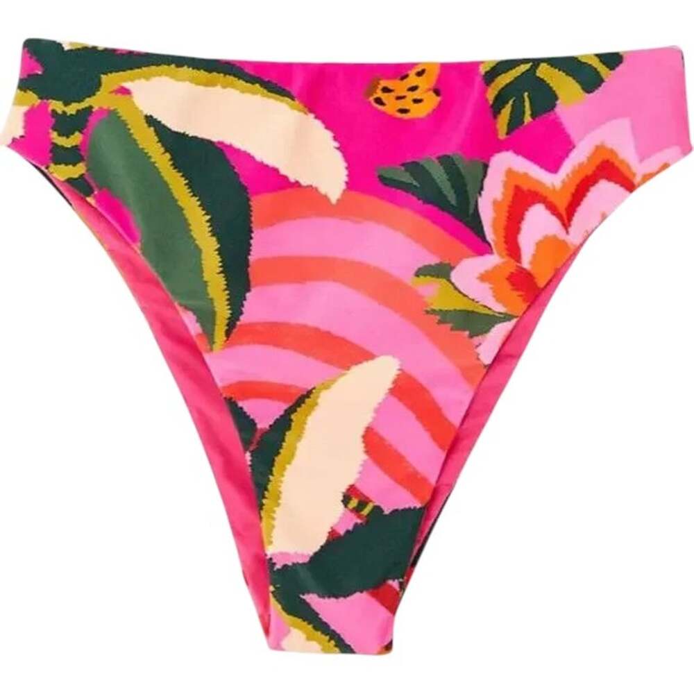 Farm Rio Leopard Forest High Waist Bikini Bottom, XS